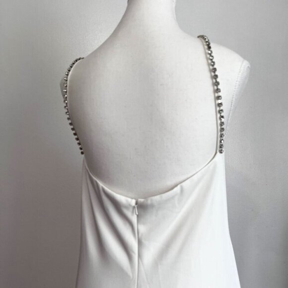 NWT IEENA FOR MAC DUGGAL WHITE RHINESTONE LONG EVENING FORMAL DRESS - 14 - Picture 10 of 15